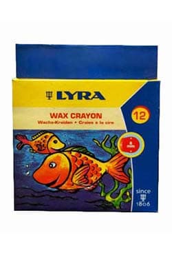 Lyra Wax Crayons/ 12 Colour 90mm | 