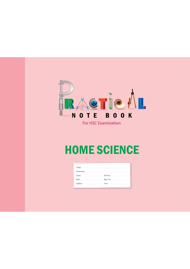 Panjeree Home Science HSC Practical Note Book | 