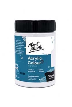 Mont Marte Acrylic Colour Paint Signature 300ml Titanium White (MSCH3001) | 