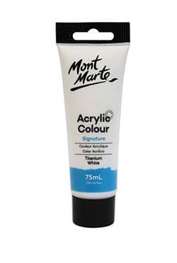 Mont Marte Acrylic Colour Paint Signature 75ml Titanium White (MSCH7501) | 