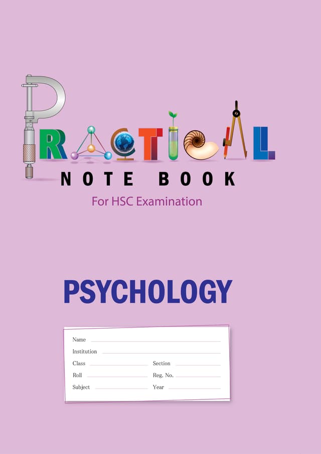 Panjeree Psychology HSC Practical Note Book | 
