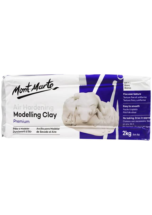 Mont Marte Air Hardening Modelling Clay Premium - White 2kg (MMSP0007) | 