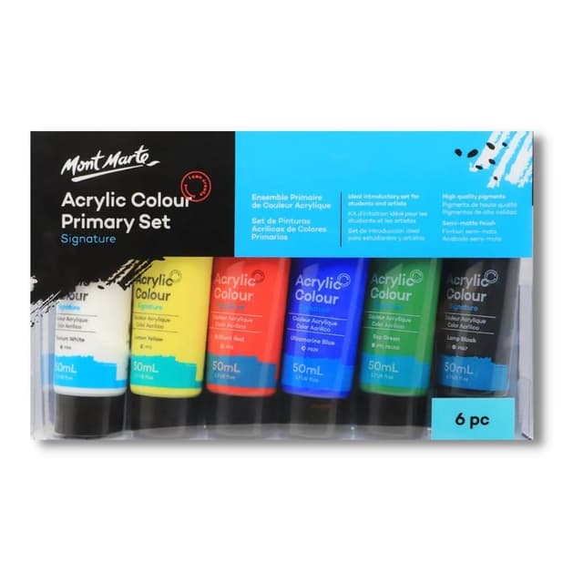 Mont Marte Acrylic Colour Paint Set 6Pc*50ml (MSCH6501) | 