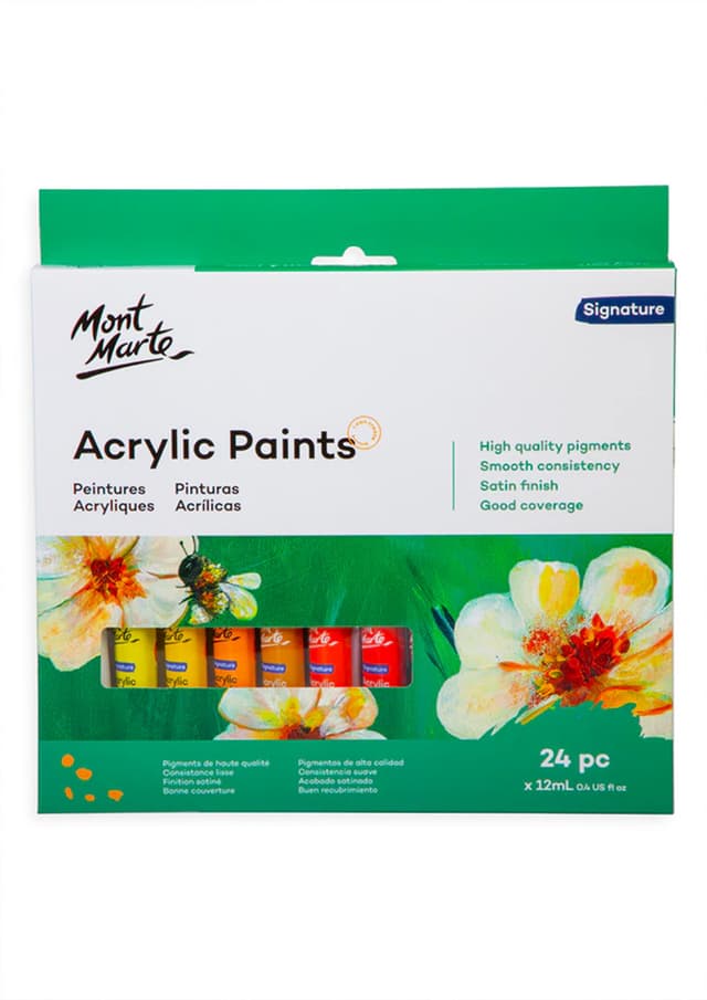Mont Marte Acrylic Paints Signature 24pc x 12ml - PMHS0034 | 