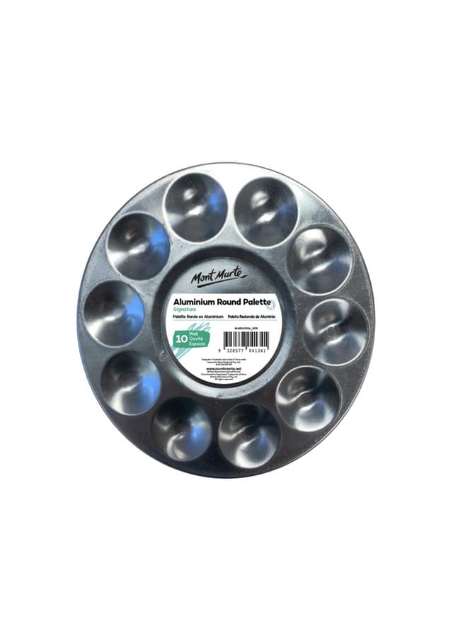 Mont Marte Aluminium Round Palette 10 Well - MAPL0014 | 