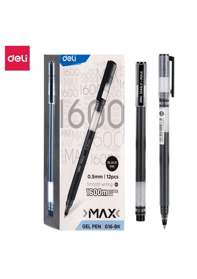 Deli Max Gel Pen 0.5mm (G16-BK) - 1 Pc | 