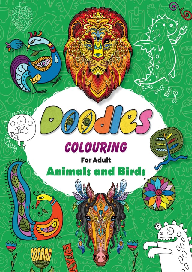 Doodles Colouring For Adult Animals And birds (পেপারব্যাক) | Doodles Colouring For Adult Animals And birds (Paperback)
