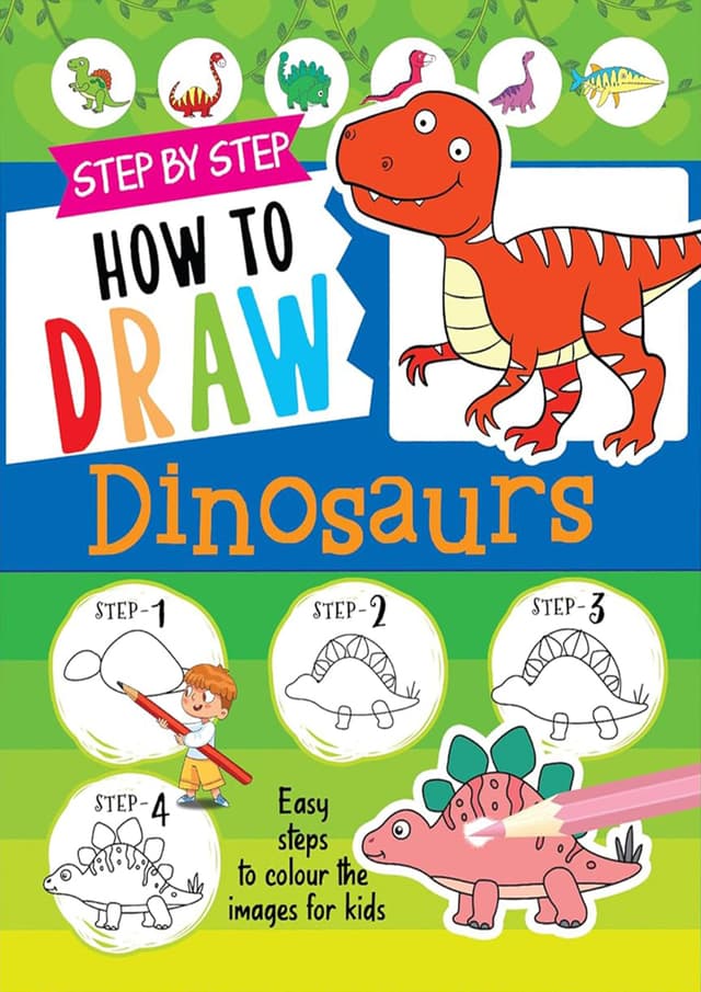 Step By Step How To Draw - Dinosaurs (পেপারব্যাক) | Step By Step How To Draw - Dinosaurs	 (Paperback)