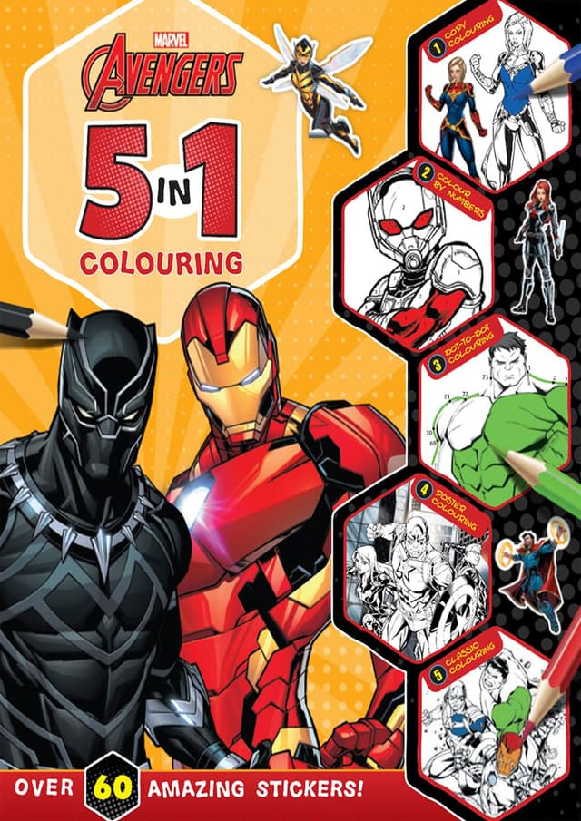 Marvel Avengers: 5-In-1 Colouring Book (পেপারব্যাক) | Marvel Avengers: 5-In-1 Colouring Book (Paperback)