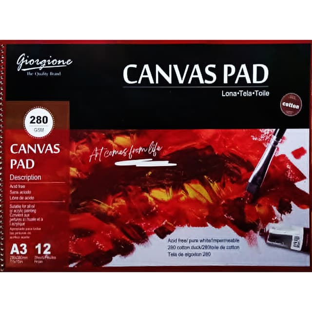 Giorgione Canvas Pad 280gsm A3 12 sheets | 