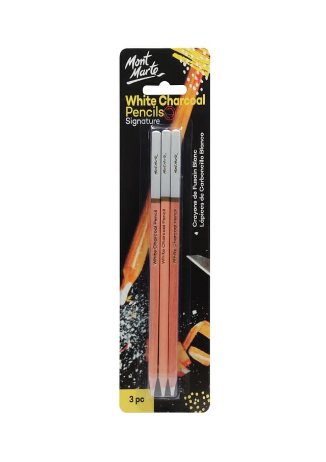 Mont Marte White Charcoal Pencils 3Pcs - MPN0041 |