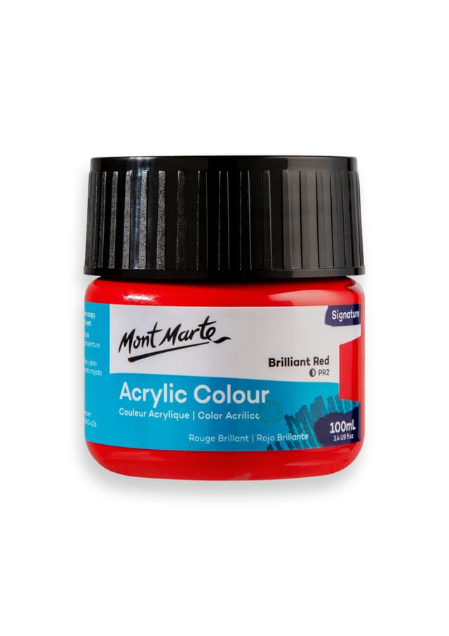 Mont Marte Acrylic Colour Brilliant Red 100ml (MSCH1010) |